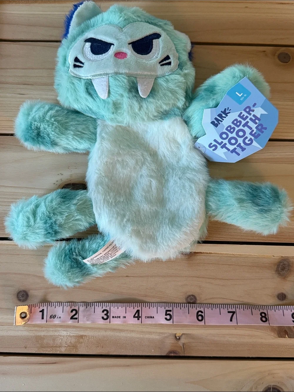 NWT Bark Slobber-Tooth Tiger Squeaky and Crinkle Toy